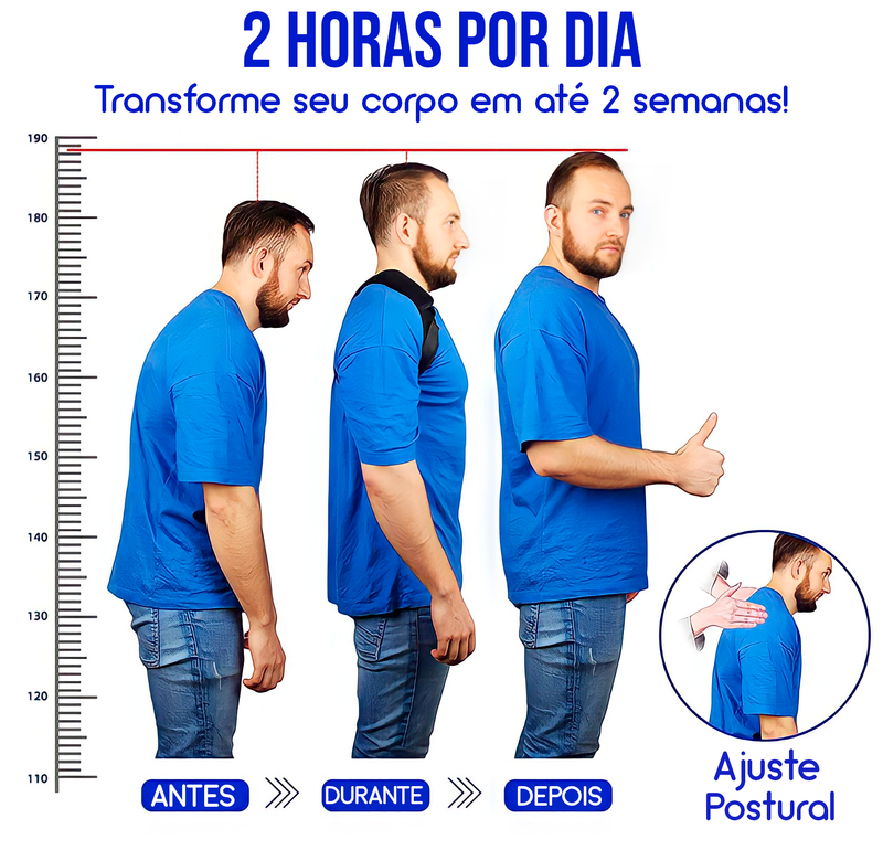 Corretor Postural Magnético Ajustável - Coluna, Ombro, Lombar e Cravícula